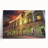 Black and white stretched canvas of Yucatan scenery, ideal for kitchen wall art or bedroom ambiance.