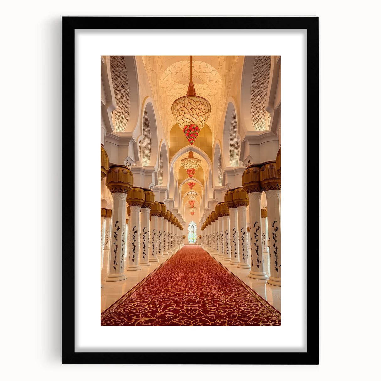 Abstract art print of Dubai skyline in vibrant colors on a large textured canvas, ideal for living room decor.