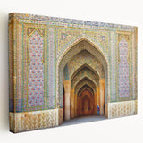 Large canvas print depicting a Middle Eastern scenery with muted earth tones, ideal for kitchen wall art.