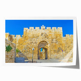 Rolled print of Jerusalem scenery in muted earth tones, ideal for art wall dining room.