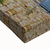 Large art featuring a black and white landscape painting of Jerusalem on stretched canvas, suitable for bedroom wall decor.