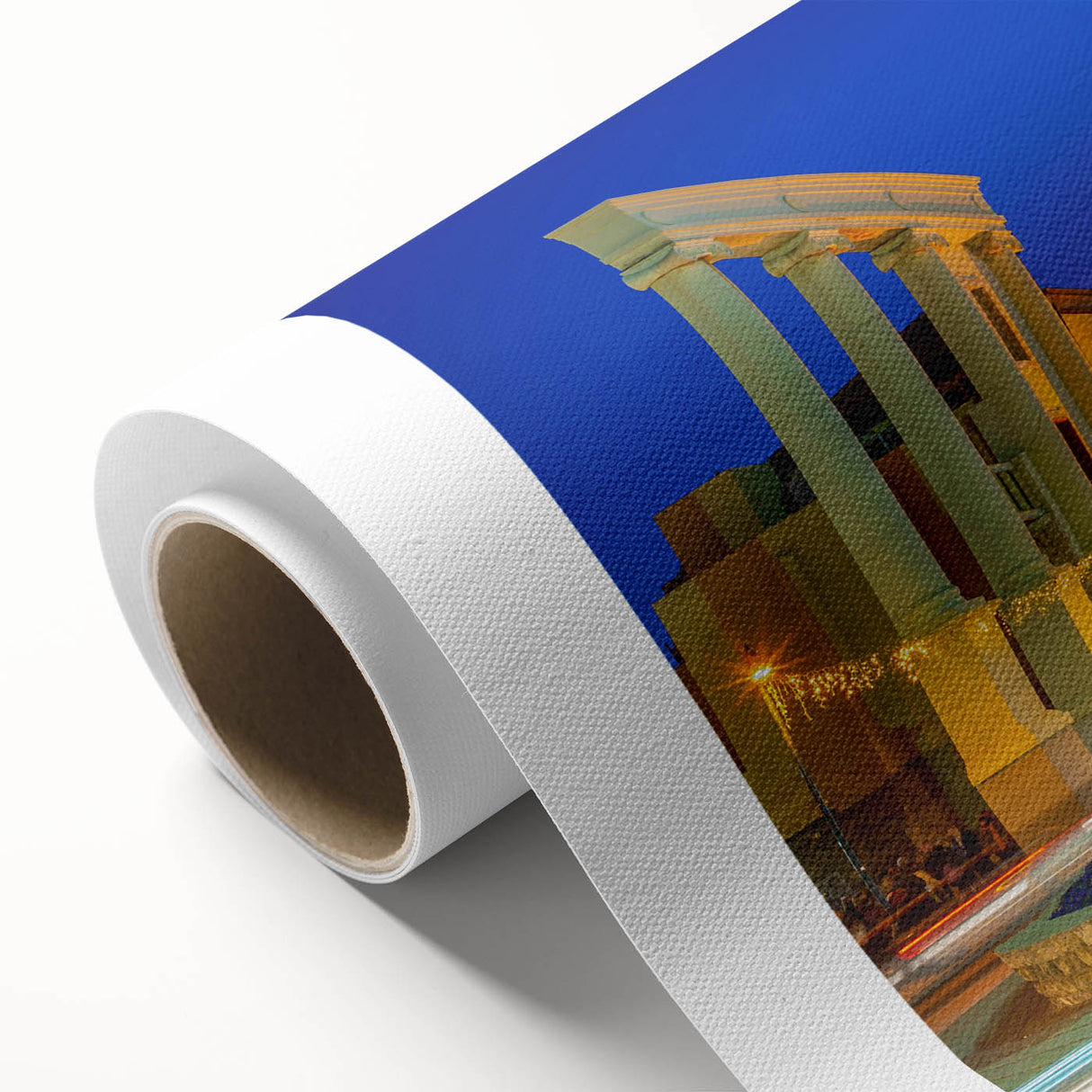 Art Deco poster of Tel Aviv skyline in pastel shades on rolled canvas, ideal for nursery wall art.