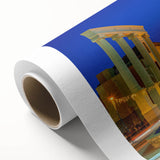 Art Deco poster of Tel Aviv skyline in pastel shades on rolled canvas, ideal for nursery wall art.