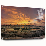 Acrylic print of a Middle Eastern scenery in muted earth tones, ideal for dining room or bedroom decor.