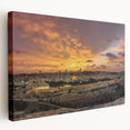 Middle Eastern landscape on large stretched canvas with earthy tones, suitable for kitchen wall art.