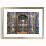 Textured abstract art print depicting a Middle Eastern scenery in muted earth tones on a framed canvas.