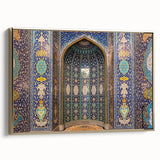 Framed canvas featuring a vintage-style landscape painting of the Middle Eastern Oman scenery.