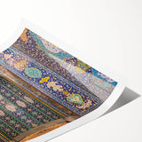 Extra large rolled print featuring line art flowers with subtle hues, ideal for large living room wall art.