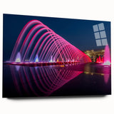 Large abstract wall art of a Qatar scenery in muted earth tones on acrylic glass, suitable for bedroom or dining room decor.