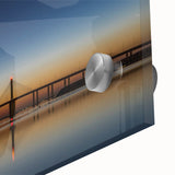 Large abstract wall art depicting the Abu Dhabi skyline in muted earth tones on acrylic glass.