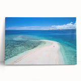 Black and white stretched canvas of an oceanic Fiji scenery, ideal for kitchen wall art or bedroom ambiance.