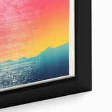 Extra large black wall art depicting a textured Tahitian scenery on framed canvas, ideal for living room decor.