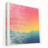 Large stretched canvas featuring a serene Tahitian landscape with lush greens and ocean blues, ideal for kitchen wall art.