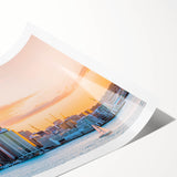 Extra large wall art featuring a line art design of flowers, in black and white, on a rolled print.