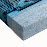 Large art of Auckland landscape in black and white on stretched canvas, suitable for bedroom wall decor.