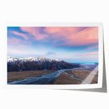 Extra large wall art depicting the Canterbury, New Zealand scenery on a rolled print, featuring vibrant green landscapes.