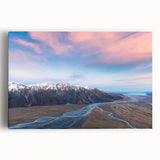 Black and white photograph of Canterbury, New Zealand on stretched canvas, suitable as large kitchen art.