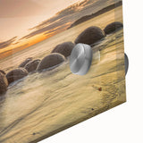 Large abstract wall art featuring Otago, New Zealand scenery in mid-century modernist style on acrylic glass.