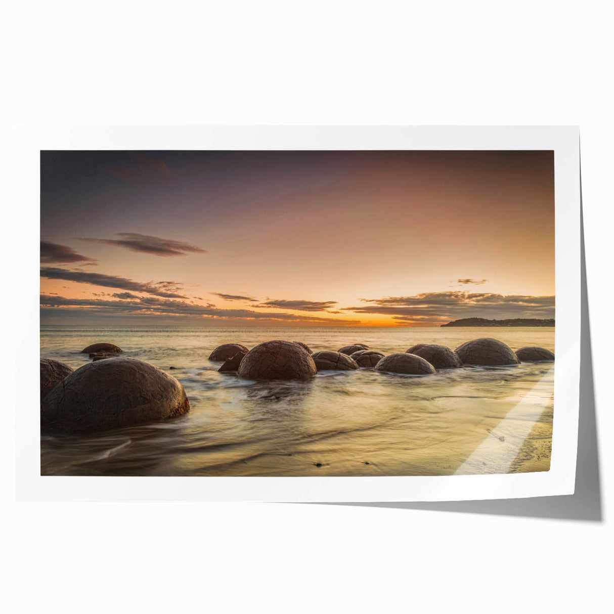 Extra large rolled print of Otago, New Zealand scenery with vibrant green and blue hues, ideal for art wall dining room.