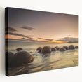 Side view of a stretched canvas depicting Otago, New Zealand scenery in natural colors, ideal for kitchen wall art.