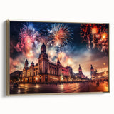 Framed canvas featuring a vintage-style landscape painting of Buenos Aires in black and gold tones, ideal for bedroom decor.