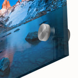 Large abstract wall art depicting a South American scenery in muted earth tones on acrylic glass.