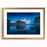 Extra large abstract art print of a textured Argentine scenery in gold frame, ideal for living room decor.