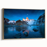 Framed canvas featuring a vintage-style landscape of an Argentinian scenery in muted gold and black.