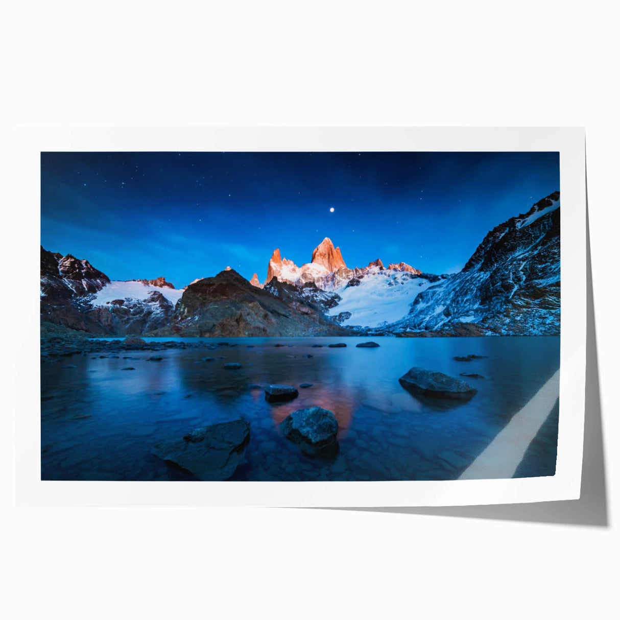 Extra large rolled print of a serene Argentine landscape with soft floral elements in pastel shades.