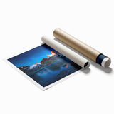 Extra large rolled print of a floral art scene depicting vibrant South American scenery, ideal for classy bathroom wall art.