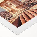 Art deco poster featuring a stylized Bolivian landscape in earth tones on rolled canvas, suitable for dining room decor.