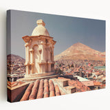 Large canvas print of a South American Bolivian landscape with earthy tones, ideal for kitchen wall art.