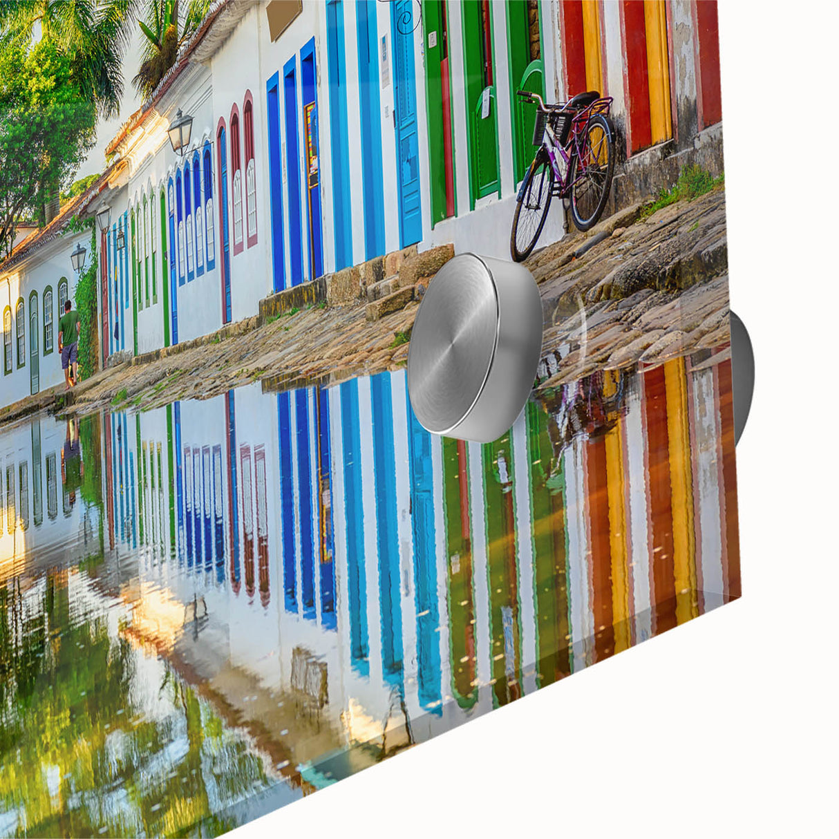 Large abstract wall art depicting a Brazilian landscape in muted earth tones on acrylic glass.