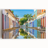 Black and white stretched canvas of Rio de Janeiro skyline, ideal for kitchen wall art.