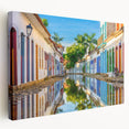 Large art print of a Brazilian landscape on stretched canvas, showcasing vibrant green and blue tones.