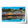 Rolled print of a scenic Chilean landscape, featuring vibrant green and earth tones, ideal for dining room wall art.