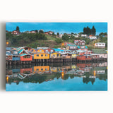 Black and white photograph of a Chilean landscape on stretched canvas, ideal for kitchen wall art.