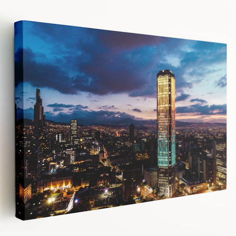 Large canvas print of Colombian landscape in muted earth tones, suitable for kitchen wall art.