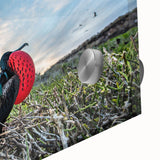 Large abstract wall art of the Galapagos scenery in Ecuador, with vibrant blue and green hues on acrylic glass.