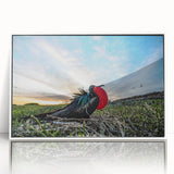 Acrylic print of a Galapagos landscape in muted earth tones, styled as modern art wall decor, ideal for nursery settings.