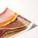 Extra large wall art featuring line art flowers in muted pastel shades on a rolled print.