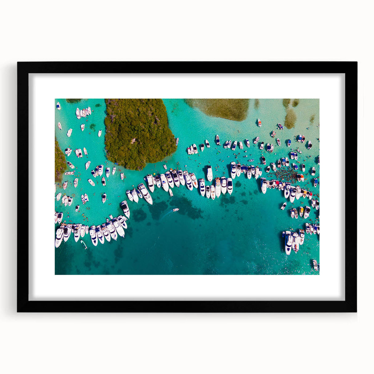 Extra large framed abstract art print featuring a colorful, textured depiction of a Venezuelan landscape.