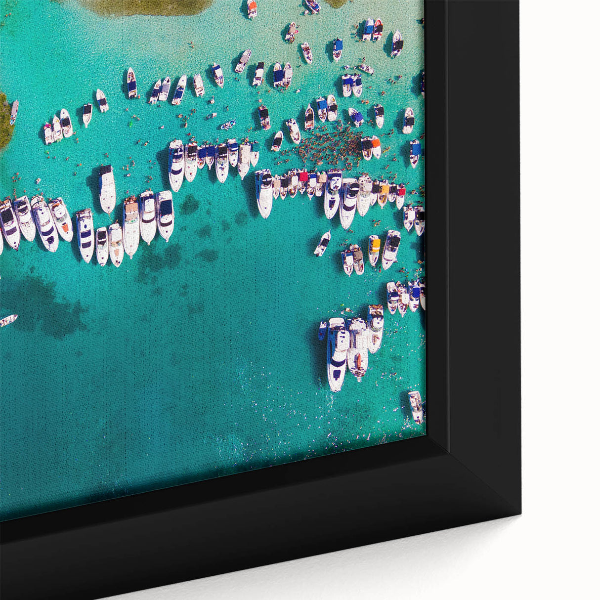 Extra large framed canvas depicting a textured black wall art scene of a South American landscape in vibrant, colorful hues.