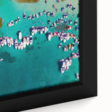 Extra large framed canvas depicting a textured black wall art scene of a South American landscape in vibrant, colorful hues.