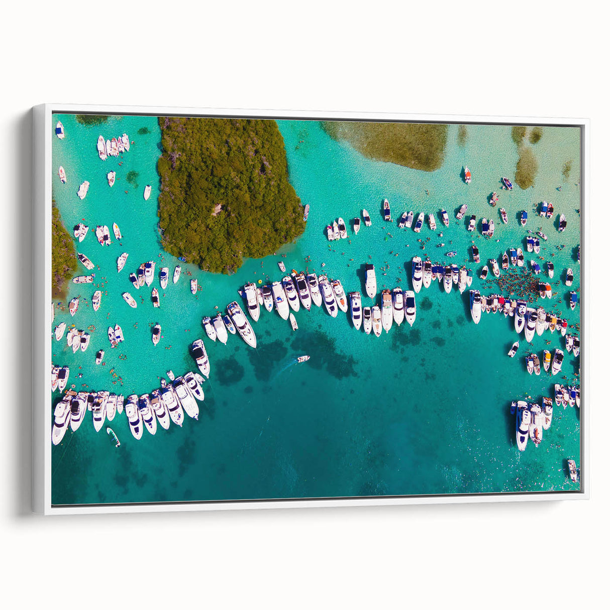 Vintage poster art of a scenic Venezuelan landscape on framed canvas, featuring vibrant colors, ideal for living room decor.