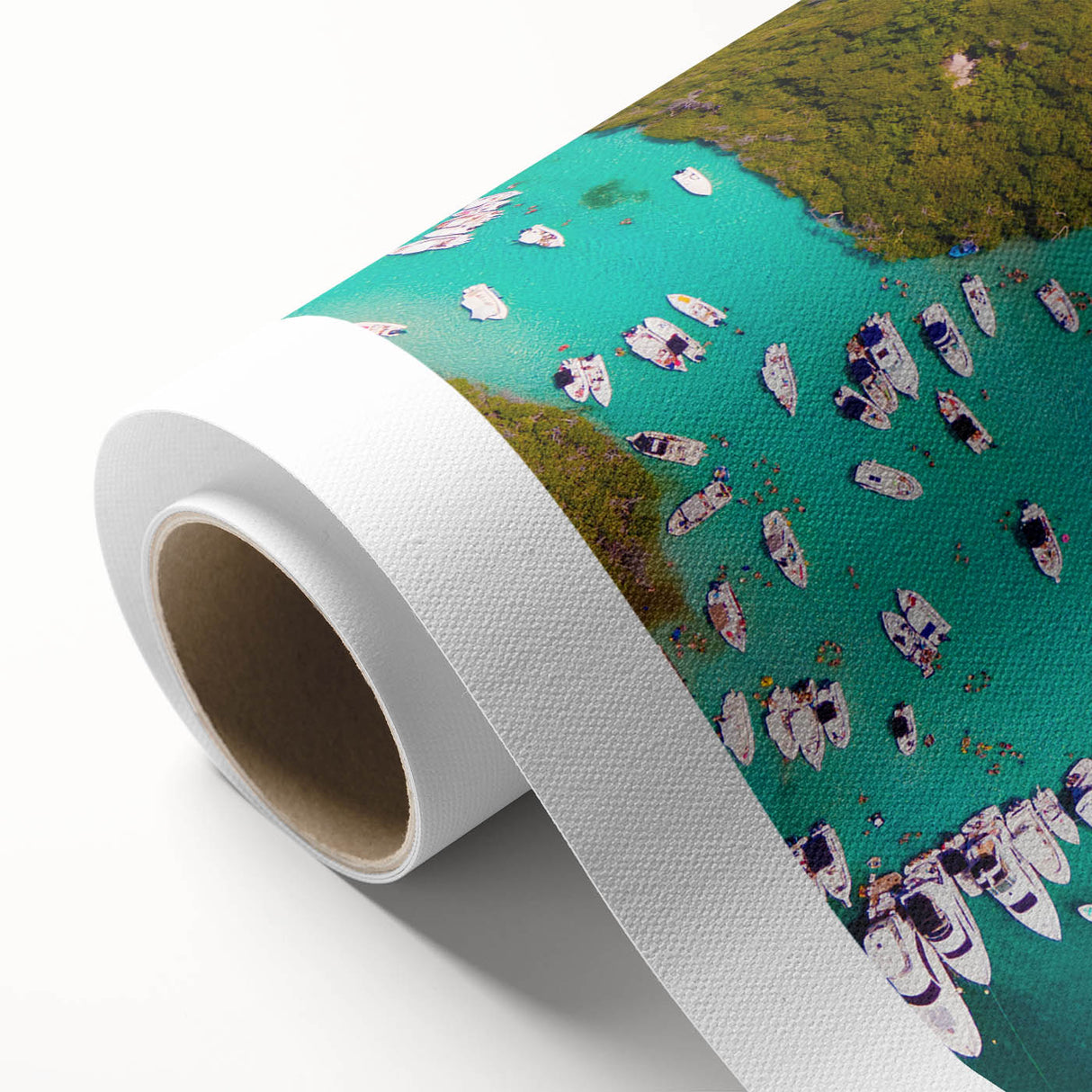 Art Deco poster of a Venezuelan scenery in vibrant hues on rolled canvas, ideal for nursery wall art.