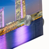 Large abstract wall art depicting Alabama scenery in muted earth tones on acrylic glass, suitable for dining room ambiance.