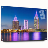 Large abstract acrylic print of Alabama scenery in muted earth tones, ideal for dining room decor.