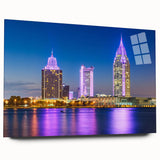 Large abstract wall art depicting Alabama scenery in muted greens and blues, acrylic print.