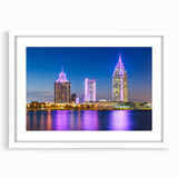 Abstract art print depicting the Alabama landscape in muted earth tones on a framed white mat.